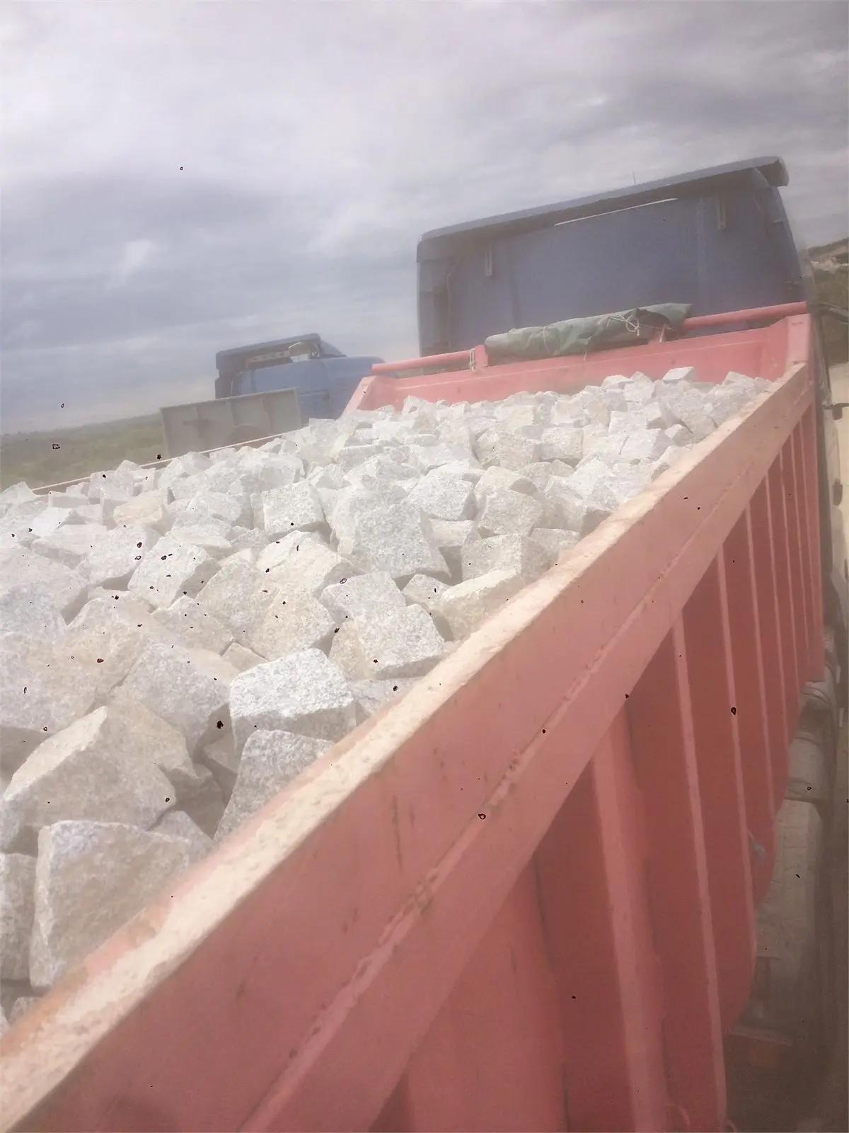 Detalhe de bloco de granito serrado